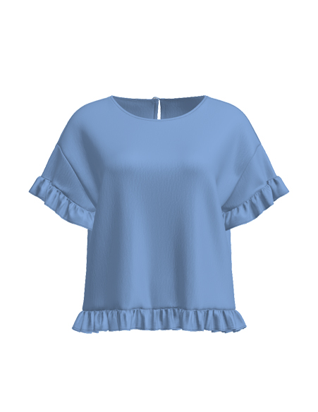 女士素色人棉T恤